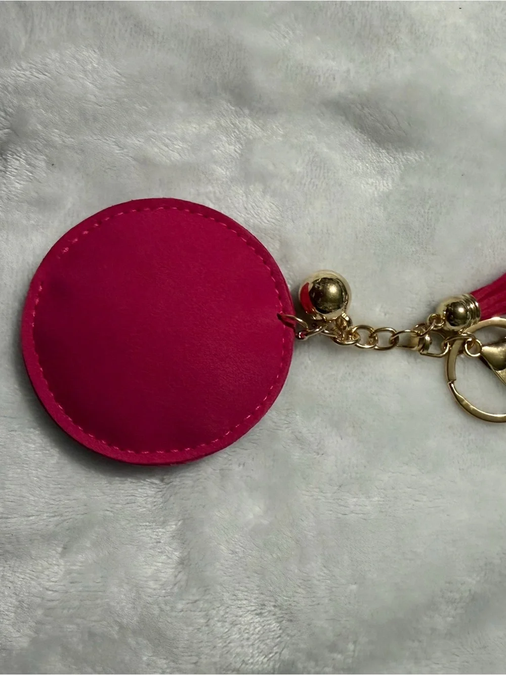 Pink Rhinestone '8' Tassel Key & Card Holder Charm